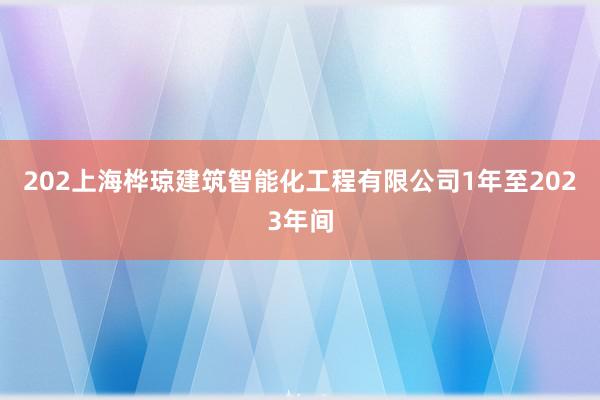 202上海桦琼建筑智能化工程有限公司1年至2023年间